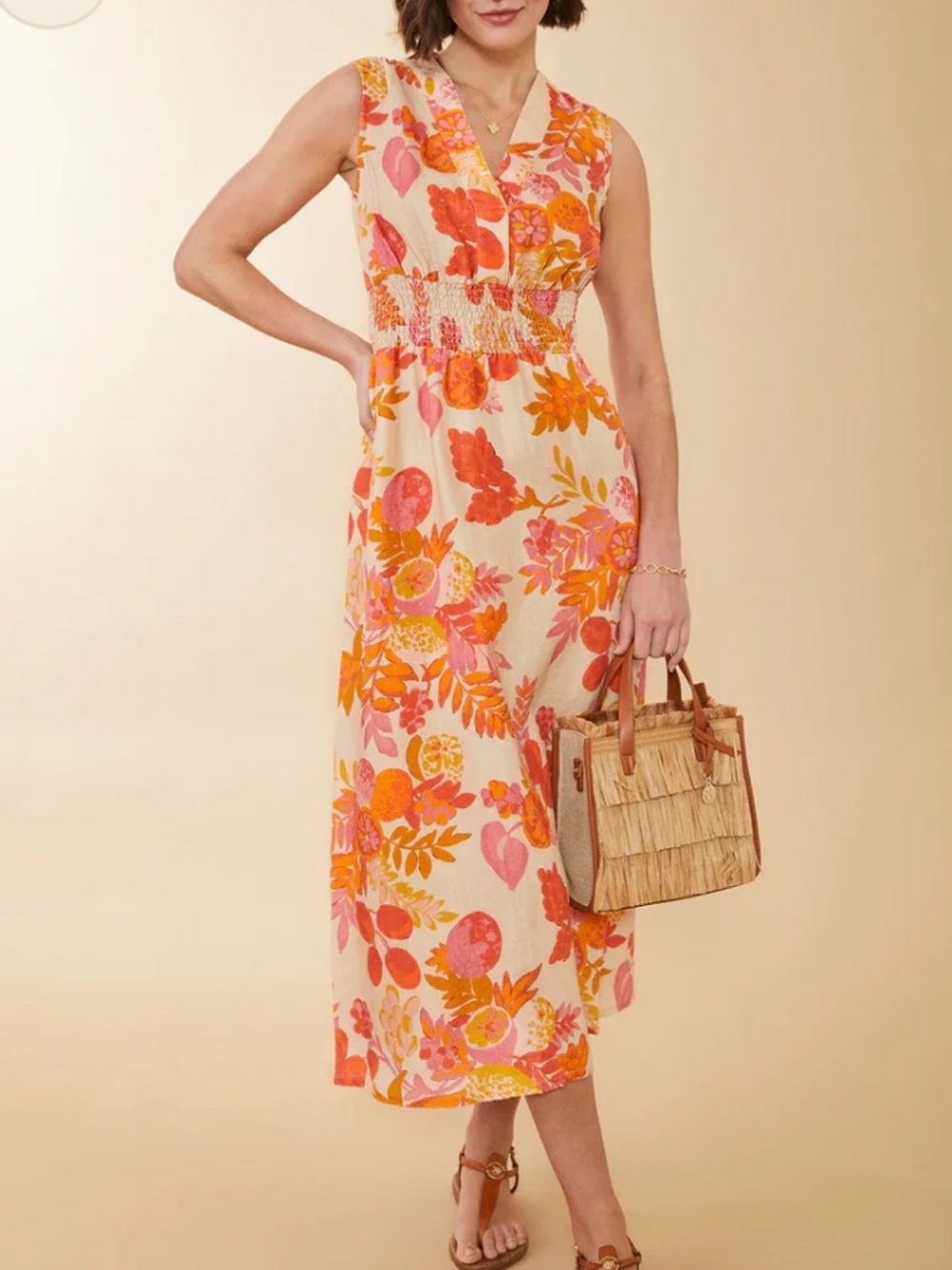 SPARTINA 449 Carlyn Midi Dress Richmond Hill Fruit